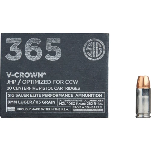 SIG SAUER V-Crown 365 9mm Luger 115-Grain Pistol Brass