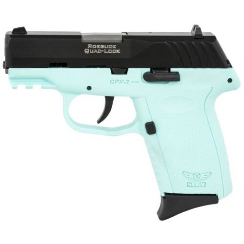 SCCY CPX-2 Gen 3 9mm 3.1" 10rd Pistol, Black/Aqua - CPX-2CBSBG3