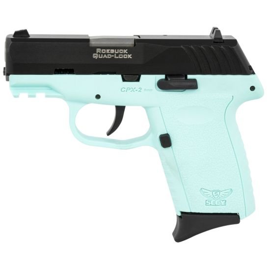 SCCY CPX-2 Gen 3 9mm 3.1" 10rd Pistol, Black/Aqua - CPX-2CBSBG3
