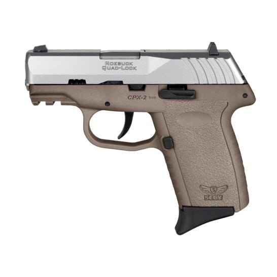 SCCY CPX-2 9mm 3.1" 10rd, Silver/Flat Dark Earth - CPX-2TTDEG3