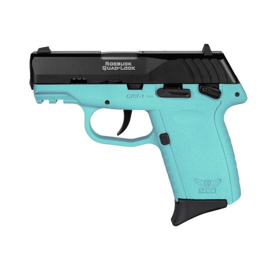 SCCY CPX-1 Gen 3 9mm Pistol, 3.1" Barrel, 3 Dot Sights, SccyBlu, Black - CPX1CBSBG3