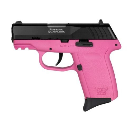 SCCY CPX-2 Gen 3 9mm Pistol, 3.1" Barrel, 3 Dot Sights, Pink, Black - CPX2CBPKG3