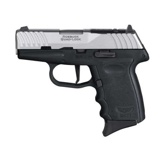 SCCY DVG-1 9mm Pistol, 3.1" Barrel, Blade Front/Adjustable Rear Sights, Black, Silver - DVG1TTBKRDR