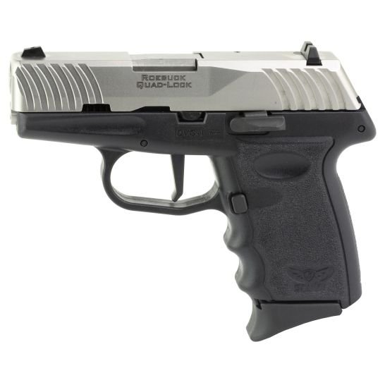SCCY DVG-1 9mm Pistol, 3.1" Barrel, Blade Front/Adjustable Rear Sights, Black, Silver - DVG1TTBK